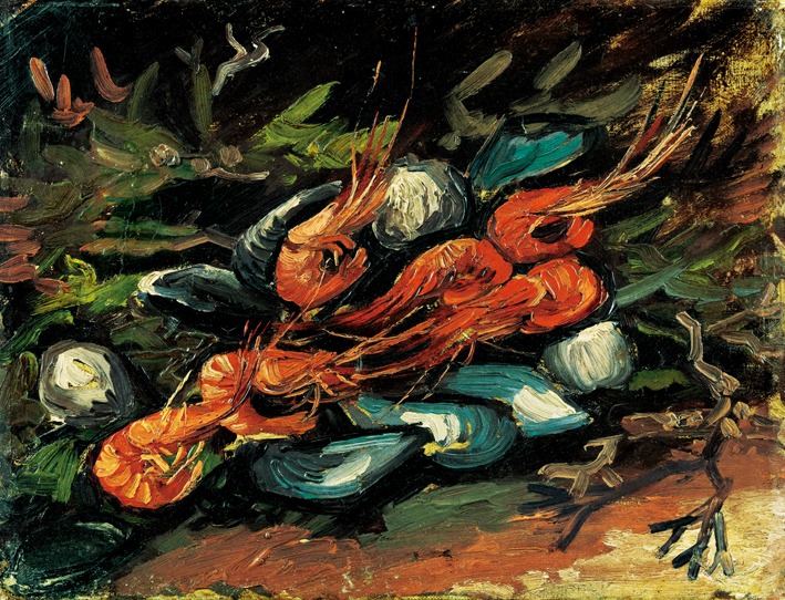  文森特·威廉·梵高  Vincent Willen Van Gogh —— 贻贝与虾